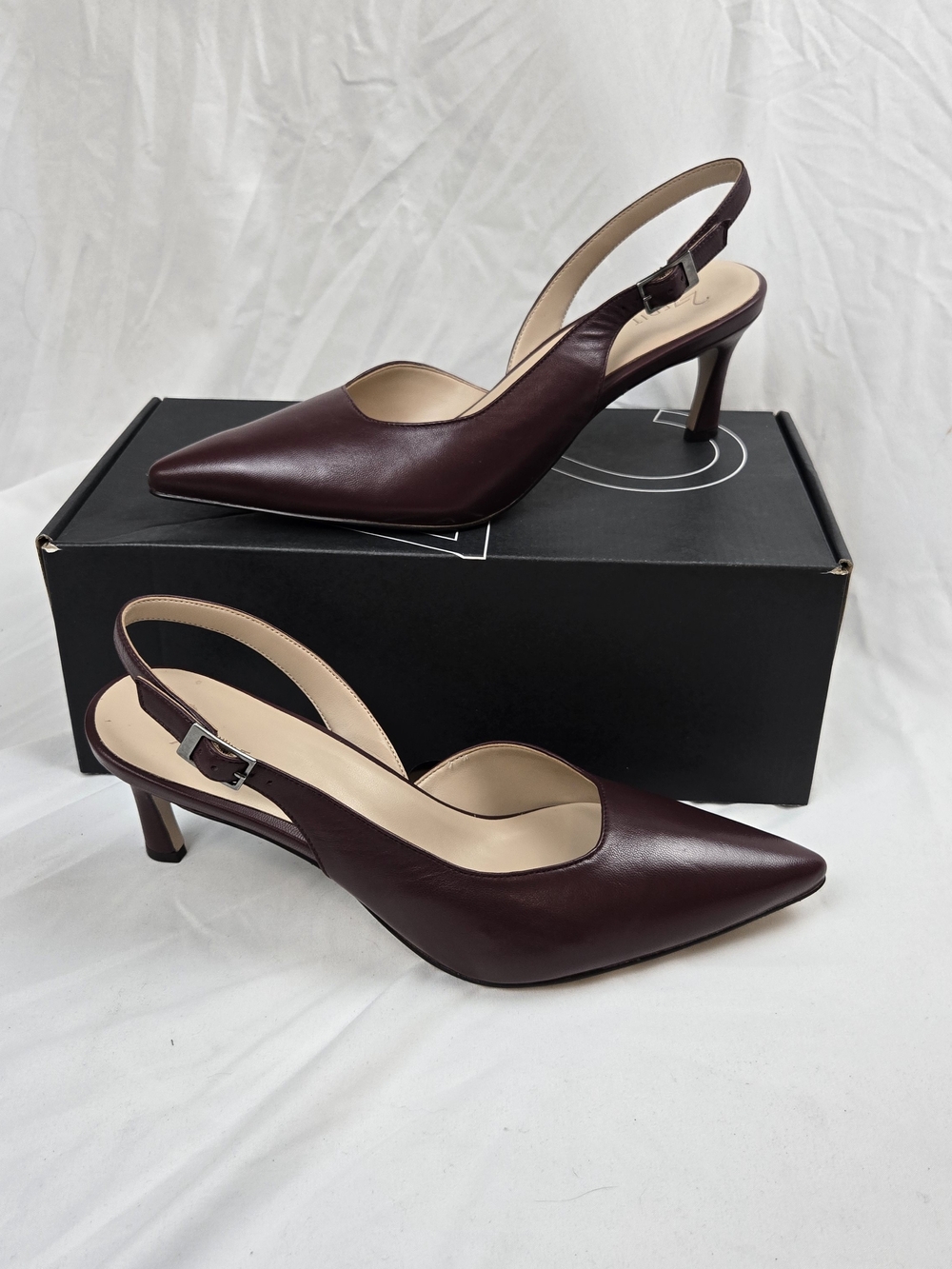 Naturalizer Women's Slingback Pointed Toe Heels in Burgundy
